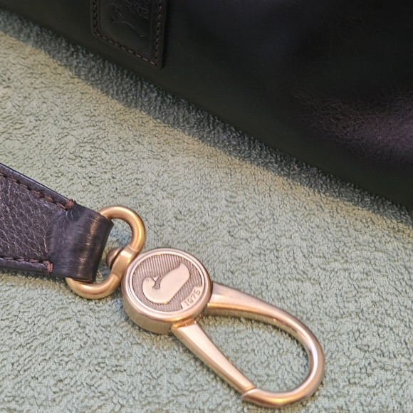 Dooney & Bourke Florentine Black Leather Bag with Unique Shoulder Strap - Picture 6 of 16